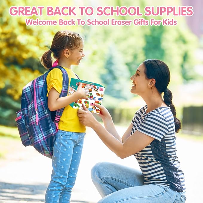 50 Pack Pencil Erasers Animal Eraser for Kids Puzzle Erasers 3D Mini Food Sport Fruit Take Apart Eraser Classroom Rewards Game Prizes Treasure Box Party Favors for Kid Gifts Easter Egg Fillers