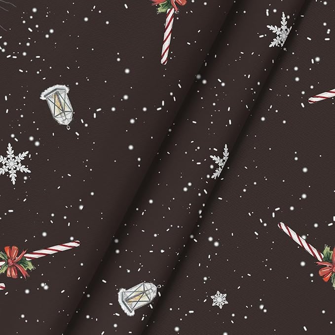 Horaldaily Christmas Tablecloth 70×70 Inch Round, Winter Snowman House Christmas Trees Black Washable Table Cover for Party Picnic Dinner Decor