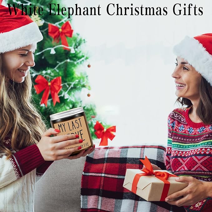 Homsolver Gifts for Women, Funny Friendship Gift for Best Friend - My Last Nerve Lavender Candle - Birthday Christmas Unique White Elephant Stocking Stuffers Gifts for Adults, Women, Her, BFF, Sister