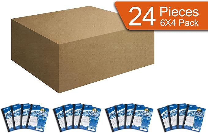 Mintra Primary Composition Notebook, 24 units 6-4 Pack, Blue Cover, 80 Sheets, 7.5in x 9.75in, Full Sheet, Ruled with Drawing Area, Flexible Hardcover Journal, Grades K-2, School & Home Use