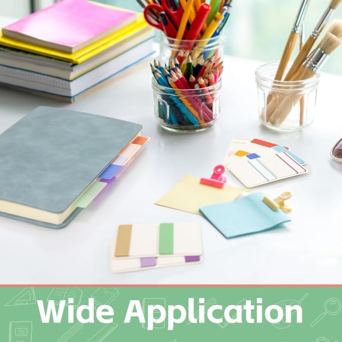 KICNIC 2 Inch New Sticky Tabs Index Tabs 240 Pieces, Colored Reading Tabs Self Adhesive, Arrow Flags Pages Markers for Binder, Books, File Folders and Notebook [12 Soft Colors]，Post It Flags