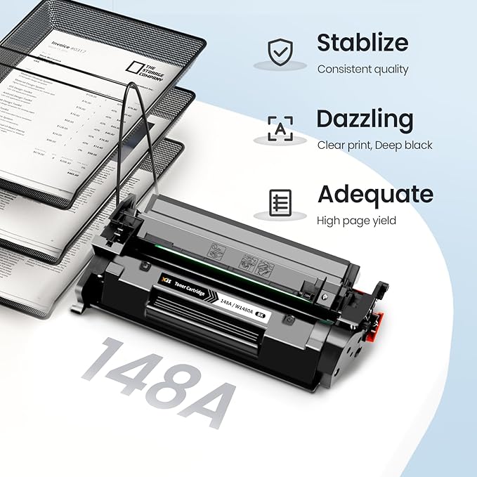 XJI 148A(with Chip) 2 Pack Compatible Toner Cartridges Replacement for HP 148 A X W1480A 148X W1480X Ink, for Laser Jet Pro 4001dn 4001dw 4001n MFP 4101dw 4101fdw 4101fdn Printer Black