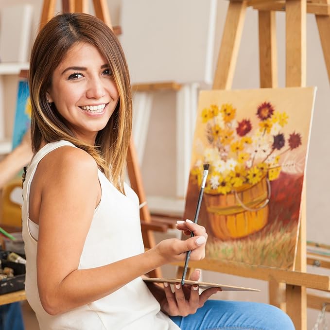 KEFF 24-Pack Canvas for Painting, 6 of 5x7, 8x10, 9x12,11x14 Painting Canvas Boards, Art Supplies for Adults & Kids - 100% Cotton Primed Canvases for Painting for Acrylic, Oil, Watercolor, Tempera