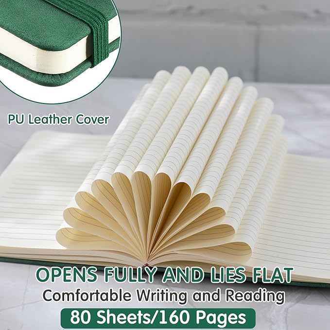 24 Pack Leather Notebook Journals Bulk 5.7" x 8.3" Harder Cover A5 Journals for Writing Men Women Leather Travel Notebooks Daily Gifts for Office School (Multicolored)