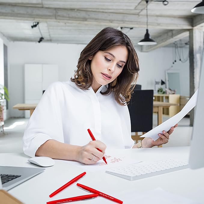 Lelix Felt Tip Pens, 15 Red Pack, 0.7mm Medium Point, Felt Tip Markers Pens for Journaling, Writing, Note Taking, Planner, Perfect for School Office and Art Supplies