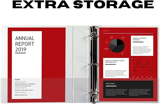 3 Ring Binder, 3" Angle D Ring Heavy Duty Binder with Pockets for 8.5" x 11" Sheet Size, Durable Non-Stick Customizable Clear View Cover (White)