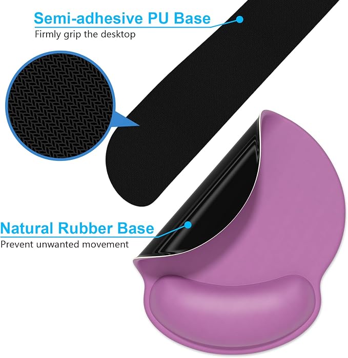 Dapesuom Keyboard Wrist Rest and Mouse Pad with Wrist Support, Cute Memory Foam Cushion for Keyboard and Mouse Set, Desktop Pad Rests with Non Slip Base for Easy Typing & Pain Relief, Radiant Orchid