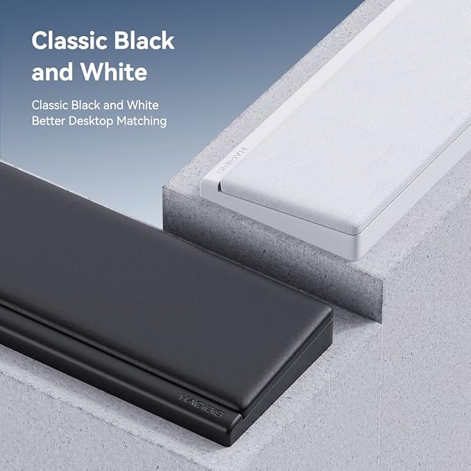 Hagibis Keyboard Wrist Rest Pad Support with Desktop Partition Storage Case, Ergonomic Soft Memory Foam, Anti-Slip Rubber Base for Computer Keyboard, Laptop, Office, Home (Black)