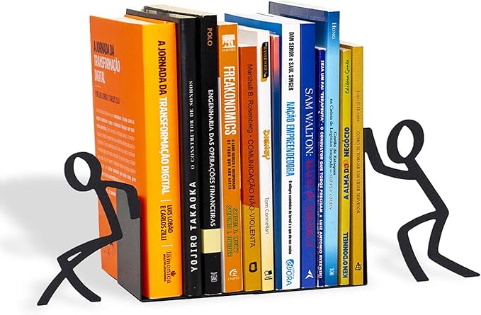 Toni Book Sider – Metal Book Holder, Black – Keeps Books Upright, Adds a Modern Touch, Ideal for Home or Office – Stylish Organization and Decor – Geguton