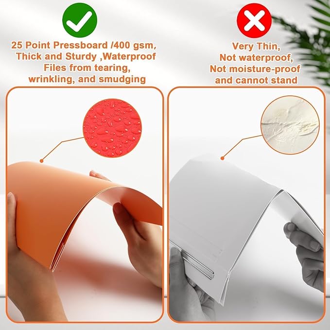 gisgfim 12 Pcs 8.5 X 11'' Pressboard Report Cover 3" Capacity Prong Clip Report Cover Metal Prong Fastener with Compressor Letter Size Presentation Report Folder for Bind Proposal Document