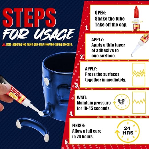 3 Gram (Pack of 12) Single use Super Glue Gel, Super Fast, Thick & Strong Adhesive Superglue, Cyanoacrylate Glue for Hard Plastics, DIY Craft, Ceramics, Frame, Leather, Metal Etc