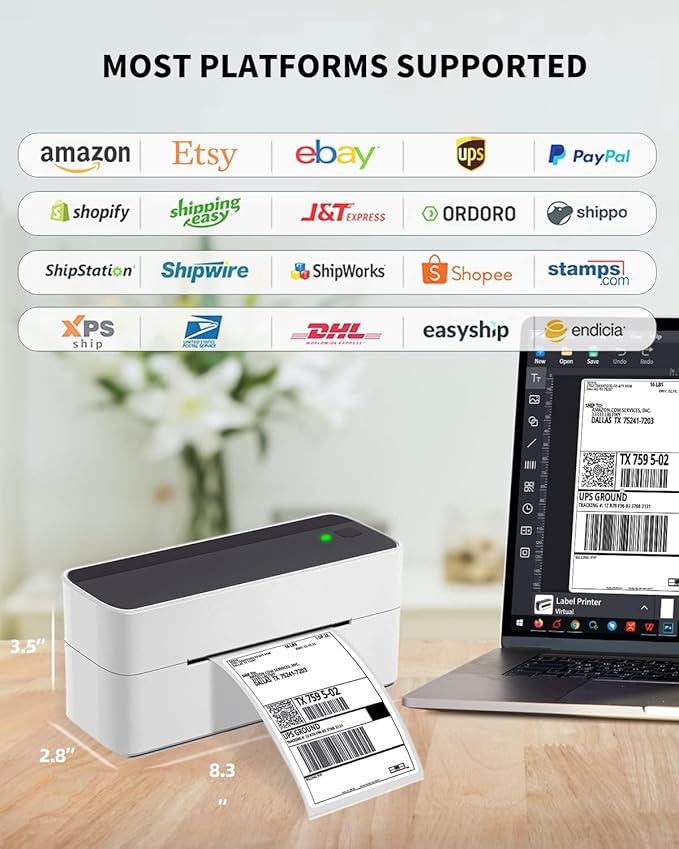 Phomemo Bluetooth Thermal Printer for Shipping Packages - Wireless Label Printers for Small Business with Phone&Pad&PC, 241BT Shipping Label Printer Compatible with Amazon, Ebay, Shopify, USPS, Temu