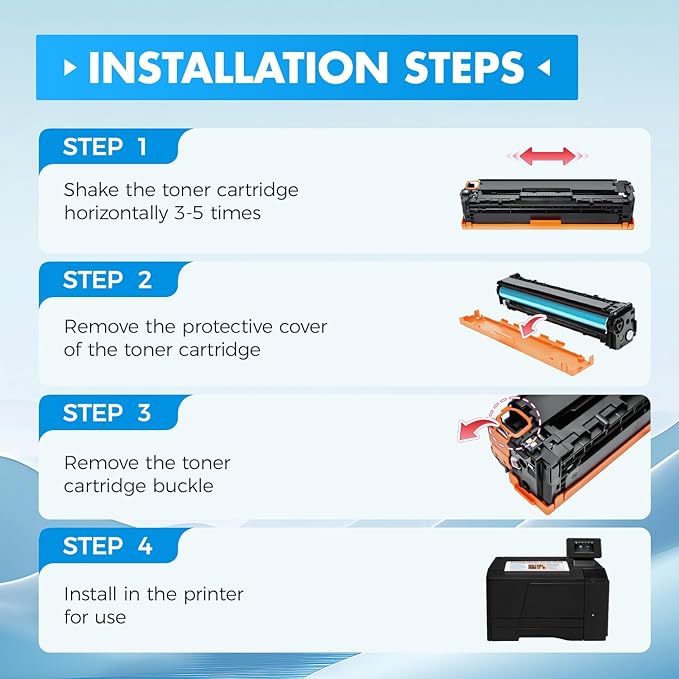 131A 131X High Yield Toner Cartridge 4-Pack Black Cyan Yellow Magenta Replacement for HP 131A CF210A CF211A CF212A CF213A Compatible for HP LaserJet Pro 200 color MFP M276nw M276n M251nw M251n Printer