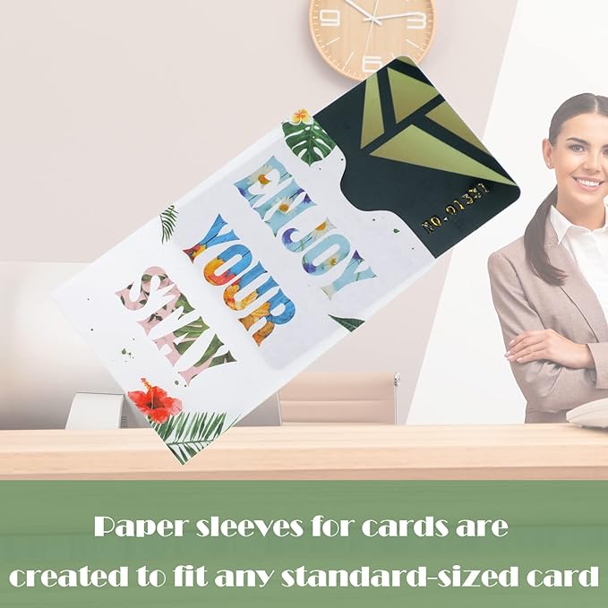 Eaasty 500 Pcs Hotel Key Card Envelope Key Card Holder Sleeve Enjoy Your Stay Keycard Cover for Hotel Office, 2. 4 x 3. 5 Inch