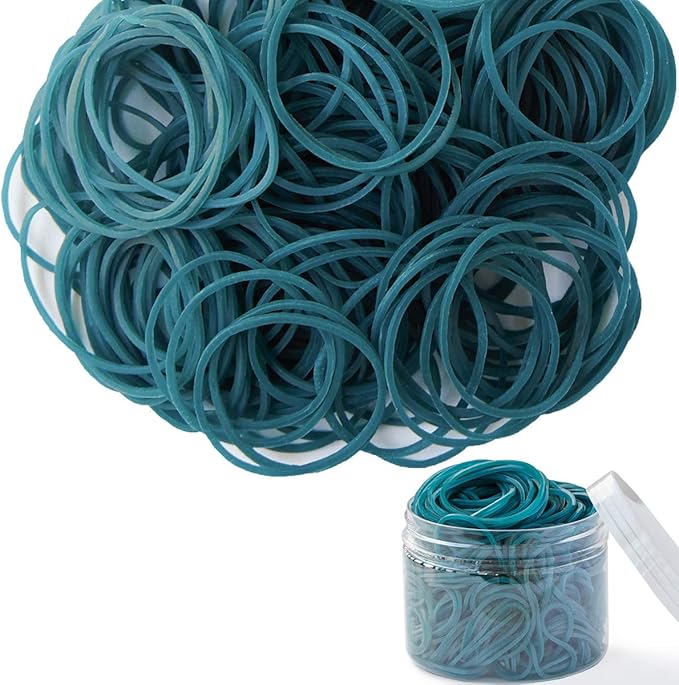 AMUU Rubber Bands 300pcs Turquoise Small blue-green Rubber Bands for Office School Home size16 Elastic Hair Band
