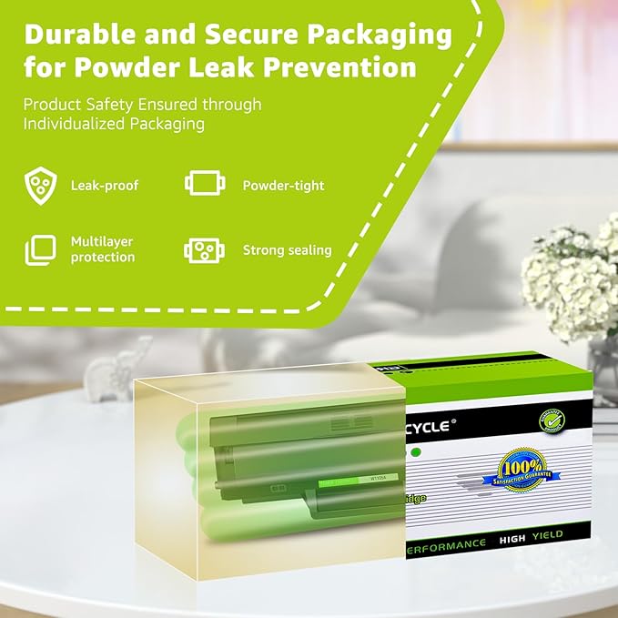 greencycle 105A Compatible Black Toner Cartridge Replacement for HP 105A 105 W1105A High Yield to use for Laser MFP 137fnw 135a 135w 107a 107w Printer (1-Pack)