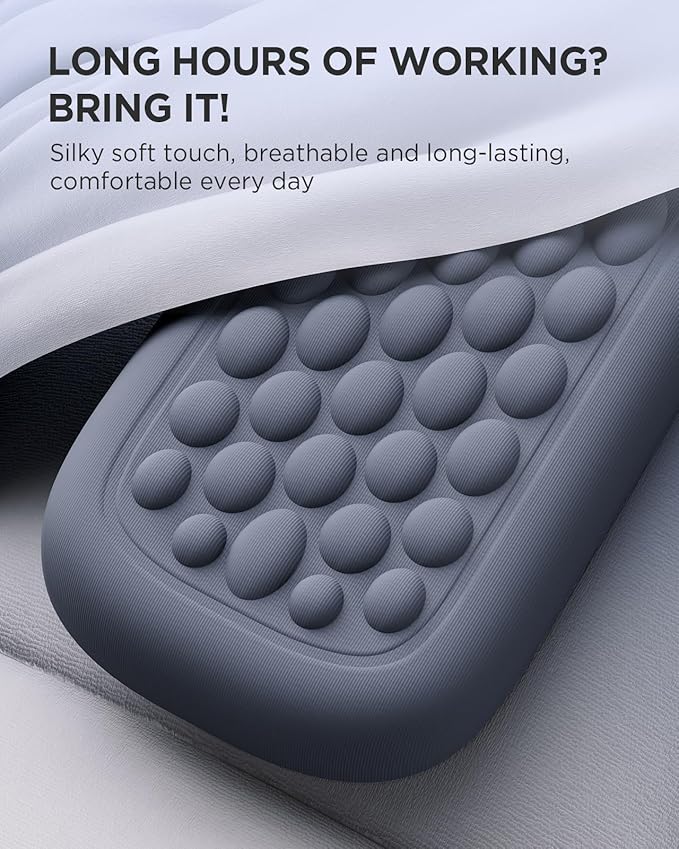 Lekvey Ergonomic Keyboard Wrist Rest, Silky Memory Foam with Massage Points Carpal Tunnel Support Wrist Pad Set for Office/Gaming, Typing Pain Relief, Gray-Black Gradient