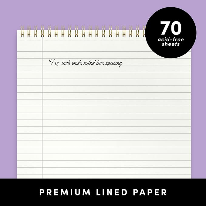 PAPERAGE Top Bound Spiral Notebook, 3 Pack, Lined Notepad, (Light Grey/Navy/Sage Green), 70 Sheets (140 Pages) Per Notebook, Wide/Legal Ruled, 8.5 inches x 11 inches
