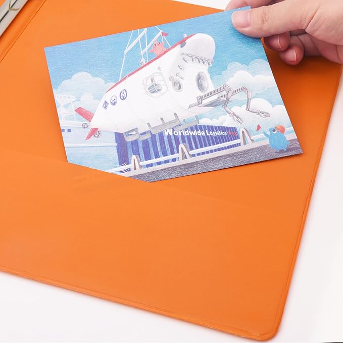 COMIX 3 Ring Binder 1.5 inch with Clear View Cover, 1.5" View Binder Holds 300 Sheets of US Letter Size Paper, 6 Pack (Orange)