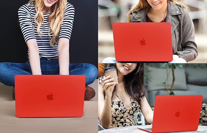 CISSOOK for MacBook Pro 13 Inch Case Red, Plastic Hard Shell Case Cover with Keyboard Cover for MacBook Pro 13 with Touch Bar M2 M1 Chip A2338 A2251 A2289 Model 2025-2016 Release, Matte Red