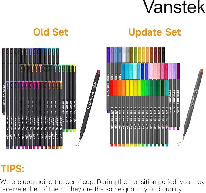 Vanstek 46 Pack Journal Planner Colored Pens, Fineliner Pens for Journaling, Writing Coloring Drawing, Note Taking, Calendar, Planner, Art Office School Gift Supplies