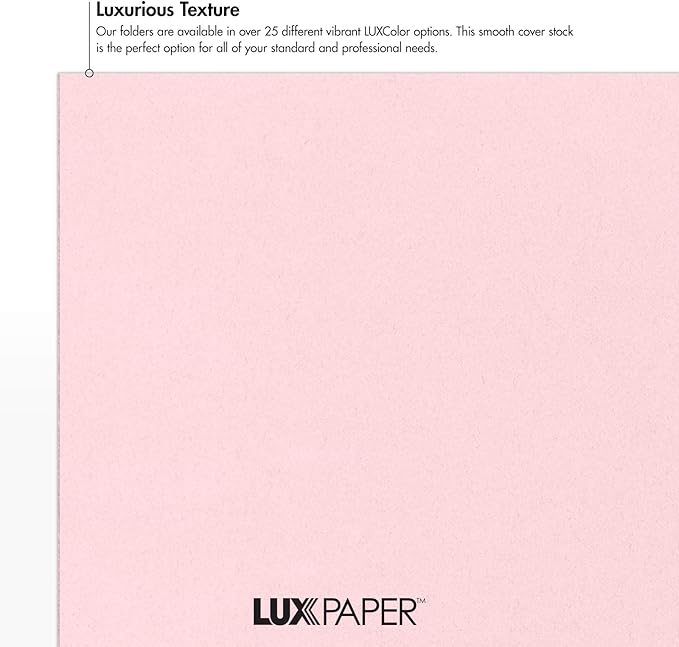 LUXPaper 9" x 12" Presentation Folders | Two Pocket | Candy Pink | 100lb. Cover | 25 Qty