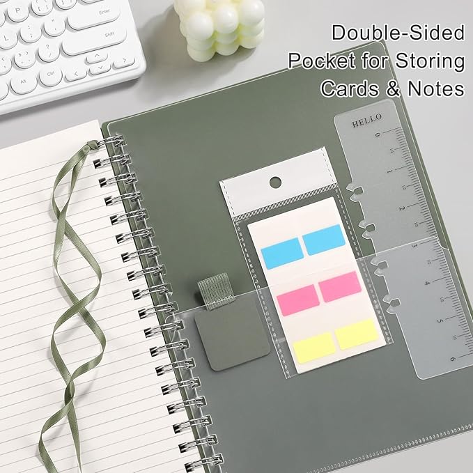 EMSHOI Lined Spiral Journal Notebook, B5 College Ruled Notebook, 300 Pages/150 Sheets, 100gsm Acid-Free Paper, Waterproof Softcover Notebook for School, Work, Note Taking, 7.48" × 10.15" - Light Green