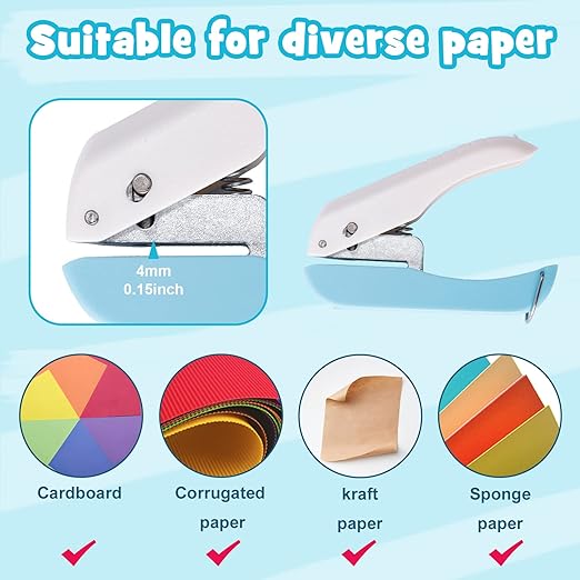 UCEC Heart Hole Punch Single Small Hole Puncher, 1/4in Mini Hole Punch Handheld Hole Paper Punch Puncher for Craft Paper Tags Clothing Ticket DIY Scrapbook Tool