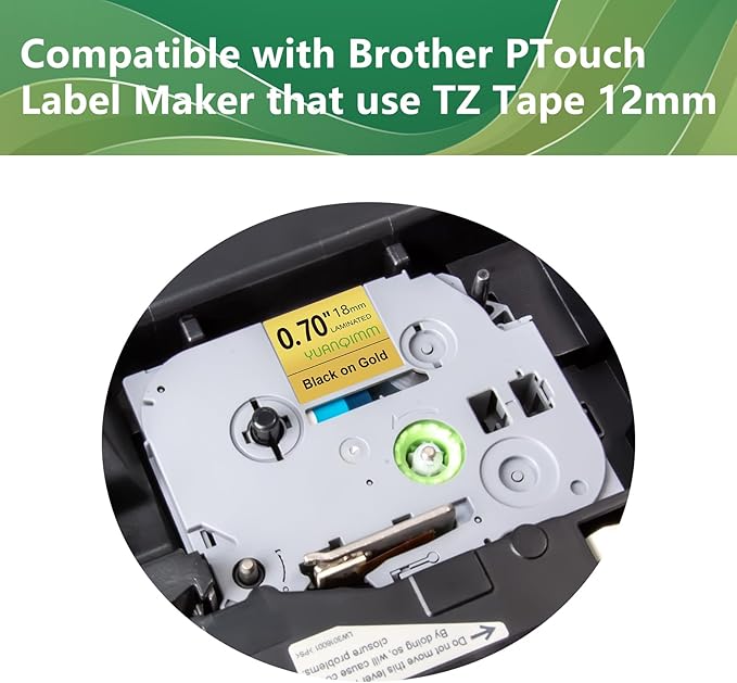 3-Pack TZe TZ Tape Compatible with Brother P Touch Label Maker Tape TZe-841 TZ-841 TZe841 TZ841 Label Tape 18mm 0.7 Laminated Black on Gold for PT D400 D450 D600 D610 P710BT