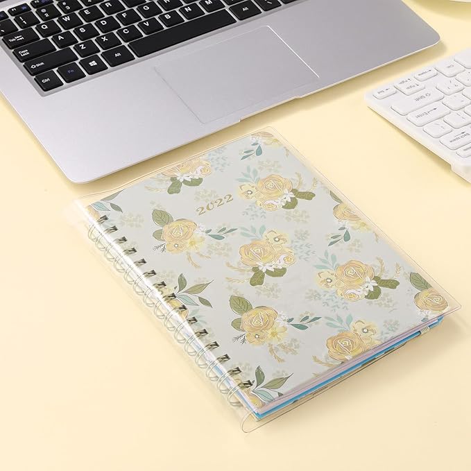 4 Pack A5 Clear Cover, Transparent A5 Jelly Planner Cover Waterproof Notebook Cover Plastic Sleeves Slip on Book Covers for Journal Weeks Planners and Books