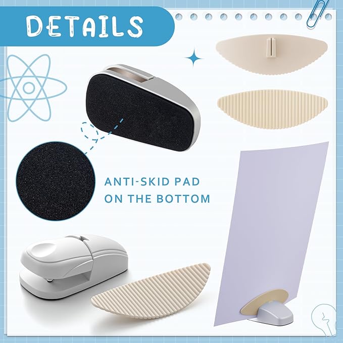 Faccito 3 Pcs Paper Holder Stand for Typing Non-Slip Mat Desktop Folder Document Holder with Anti-Slip Pads Portable Copy Stand Desktop Clamp for A4 Paper Office Reading (White)