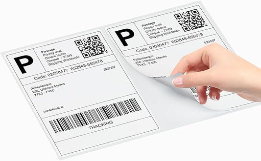 Coopaty Half Sheet Shipping Labels 8.5" x 5.5" Sticker Labels for Laser & Ink Jet Printers, 2 Per Page Self Adhesive Mailing Labels for Packages (2000 Labels)