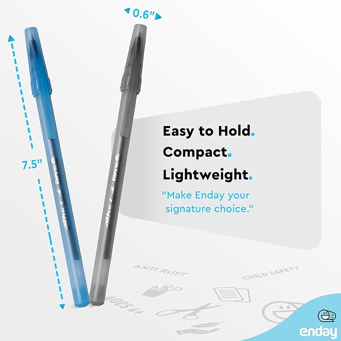 Enday Ballpoint Pens Bulk Blue and Black Pens (240 Pack) 120 Black & 120 Blue - Medium Point (1.0mm) Flexible Round Barrel For Writing Comfort, Pens Bulk for School, Home and Office.