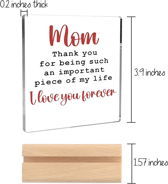 Mothers Day for Mom Birthday Gifts Best Mom Ever Gifts Cool Gifts for Mom Birthday Clear Desk Decorative Sign Mothers Day Anniversary Christmas Birthday Gifts for Mom from Daughter Son