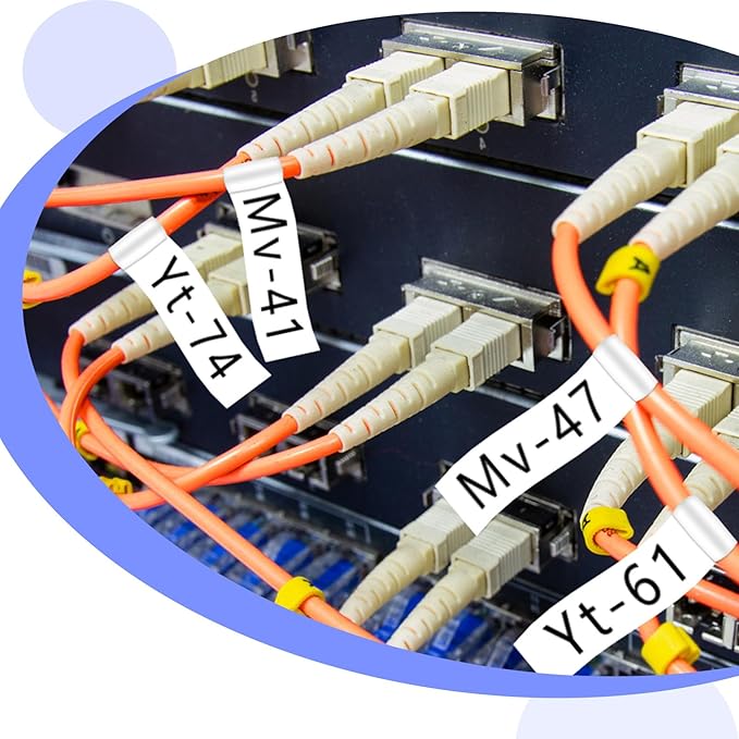 2 Pack 9mm 0.35 TZe-FX221 Laminated Tape Compatible for Ptouch TZ TZe Flexible ID Cable Wires Labels Black on White 3/8" for PT-PD200 D210 D400 D600 H100 H110 P300BT P700 P710BT