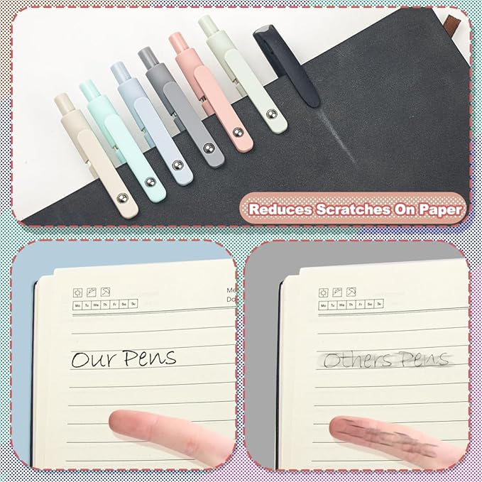 ELANE 6 Pcs Colorful Gel Pens,0.5mm Fine Point Quick Dry Black Ink Pen for Journaling Note Taking Writing, High-End Series Pens for Gifts for Doctor Nurse Teacher Students (Morandi-6PCS)