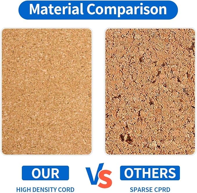 Corksidol Cork Tiles 12"x12" - 1/2" Thick -Bulletin Board-Cork Board- Ultra Strong Self Adhesive Backing for Floor/Wall/DIY-10 Pack