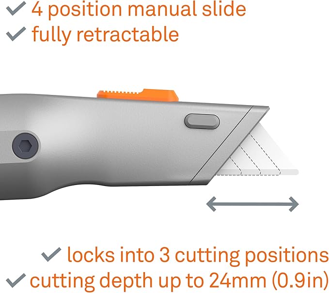 Slice Metal-Handle, 1 Utility Knife, Manual Blade Stays in Position