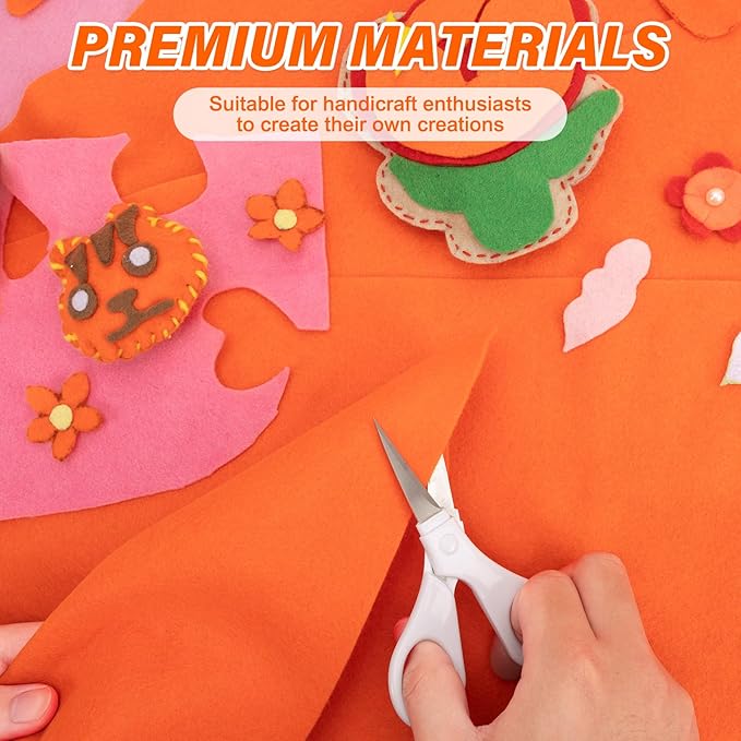 XSEINO 13 Rolls Orange Red Felt Fabric,8"x35"(20.5x90cm) 1.4mm Thick Soft Felt Fabric Sheet for Crafts,Orange Red Series Colors Soft Nonwoven Fabric,Fit for Decoration, Sewing, DIY Crafts