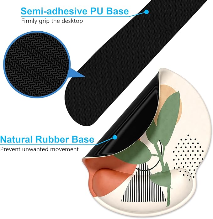 Dapesuom Keyboard Wrist Rest and Mouse Pad with Wrist Support, Memory Foam Cushion for Keyboard and Mouse Set, Ergonomic Desktop Pad Rests with Non Slip Base for Easy Typing & Pain Relief, Painting