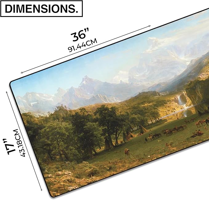 MPCO. Western Large Gaming Desk Pad - 36" x 17" Aeroglyde Fabric Landers-Peak Desk Mats - Non-Slip, Washable, Smooth Glide for Precision Gaming & Work