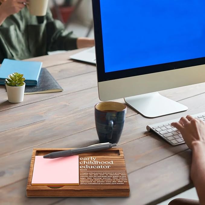 Early Childhood Educator Gift for Women, Men, Early Childhood Educator Office Decor, Appreciation Thank You Gifts for Early Childhood Education Self-Stick Note Pad Holders GAA39