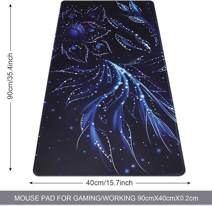 XXL Gaming Mouse Pad 35.4x15.7 Professional Large Mouse Pad & Computer Game Mouse Mat-90x40 Flowershape
