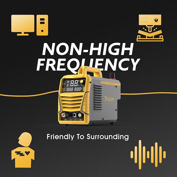 TOOLIOM 50A Non High Frequency Plasma Cutter 110/220V Dual Voltage 2T/4T Cutting Machine 3/4" Clean Cut with Large Digital Display