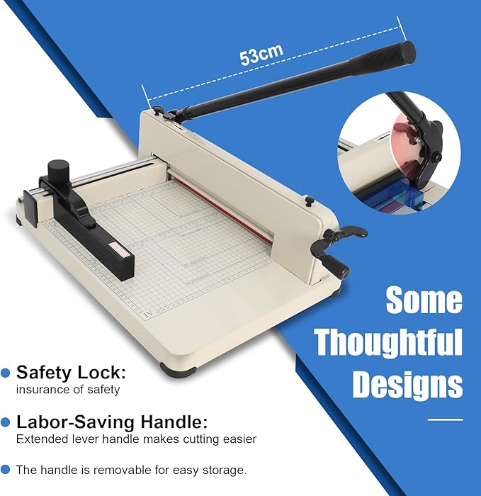 Heavy Duty Paper Cutter, 12 inch Guillotine Paper Cutter Industrial-Grade Steel Blade with Safety Lock, Guillotinas para Cortar Papel Paper Trimmer for Office, School, Crafting Cardstock