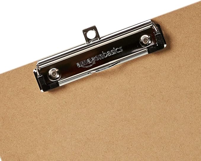 Amazon Basics Hardboard Office Clipboard, 6-Pack, Brown