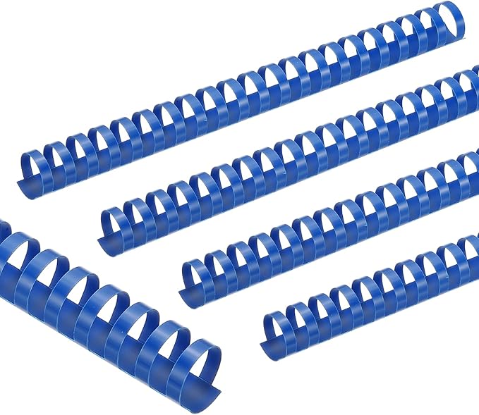 PATIKIL 25mm (1") Plastic Binding Combs, 10 Pcs 21 Rings Comb Binding Spines 225 Sheet Capacity Letter Size for Binding Paper Sheets Notebook Calendar Picture Album, Blue