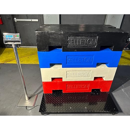 SellEton SL-5x5-2.5K Heavy-Duty, Industrial Floor Scale, Metal Indicator with Platform Scale (60" x 60",2500 lbs x 0.5 lb)