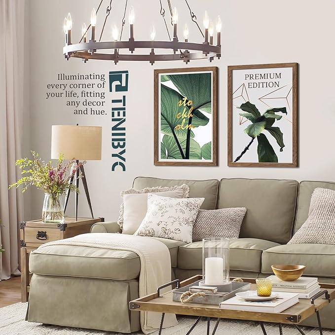 20x30 Walnut Poster Frame 3 Pack - Natural Brown, Solid Wood Picture Frame, Wall Gallery Frame