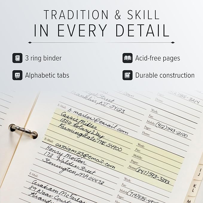 Gallery Leather Desk Address Book - 9" x 7" - Acadia Plum